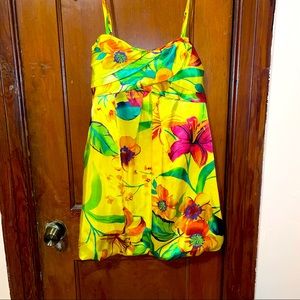 Tropical print satin blouse 🌷🌟💥🌼